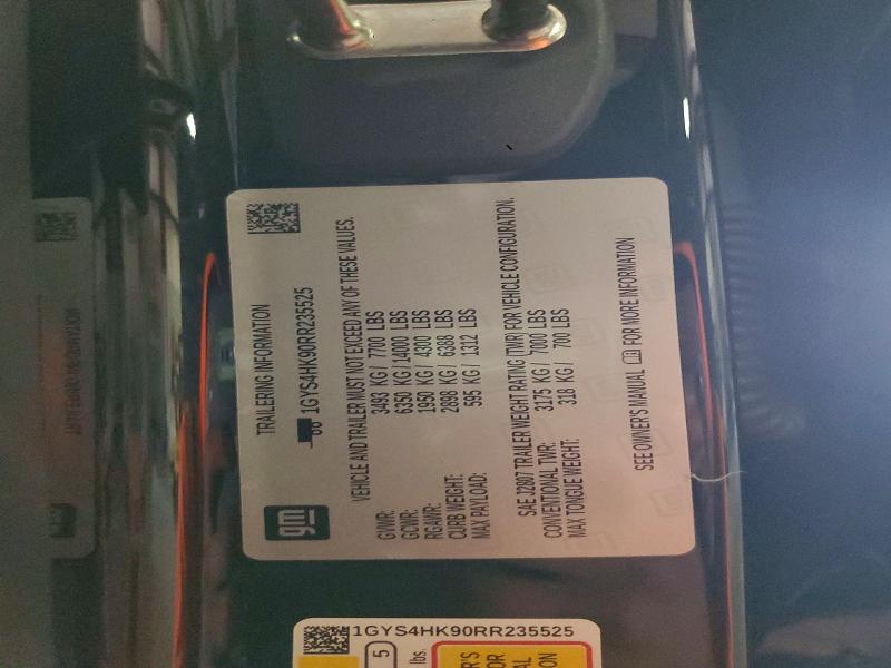 72430146 :رقم المزاد ، 1GYS4HK90RR235525 vin ، 2024 Cadillac Escalade V مزاد بيع