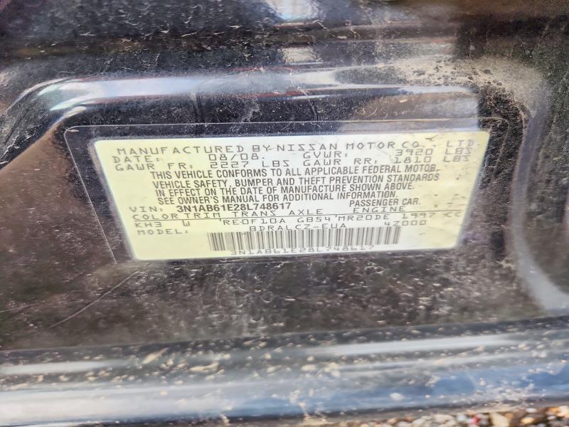 Продажа на аукционе авто 2008 Nissan Sentra, vin: 3N1AB61E28L748617, номер лота: 71512106