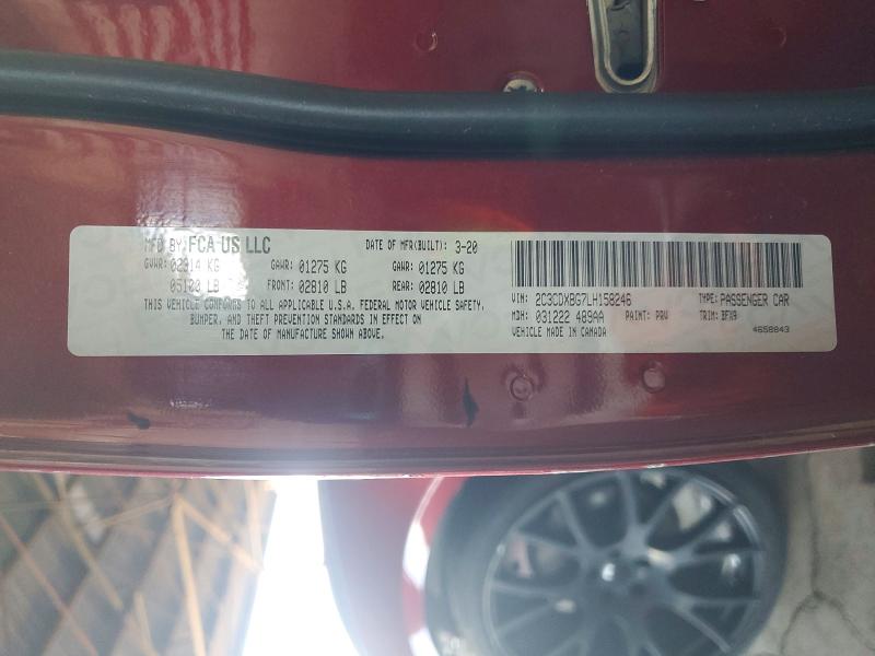 Продажа на аукционе авто 2020 Dodge Charger, vin: 2C3CDXBG7LH158246, номер лота: 67217006