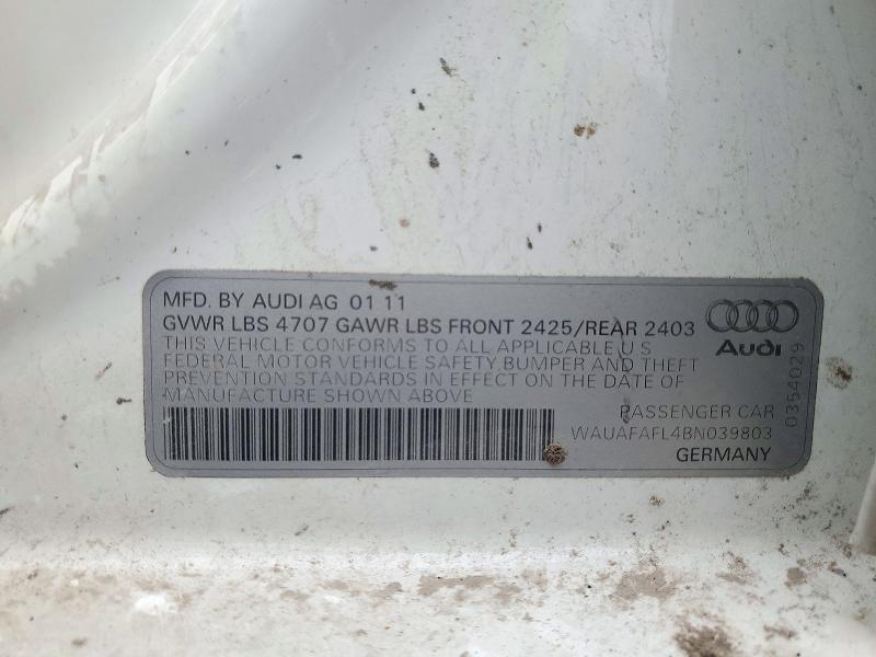 Aukcja sprzedaży 2011 Audi A4, vin: WAUAFAFL4BN039803, numer aukcji: 58476956