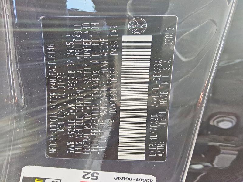 2025 Toyota Camry მანქანა იყიდება აუქციონზე, vin: 4T1DAACK8SU106057, აუქციონის ნომერი: 71246026
