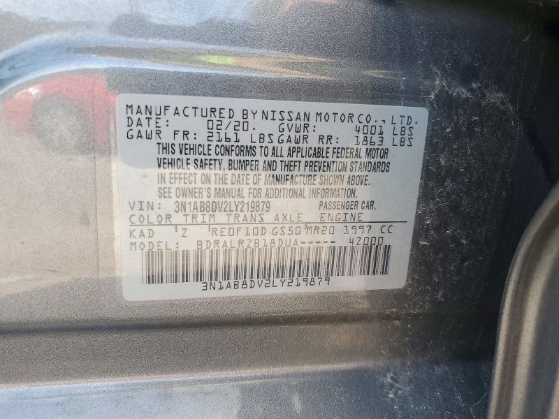 Aukcja sprzedaży 2020 Nissan Sentra, vin: 3N1AB8DV2LY219879, numer aukcji: 72756766