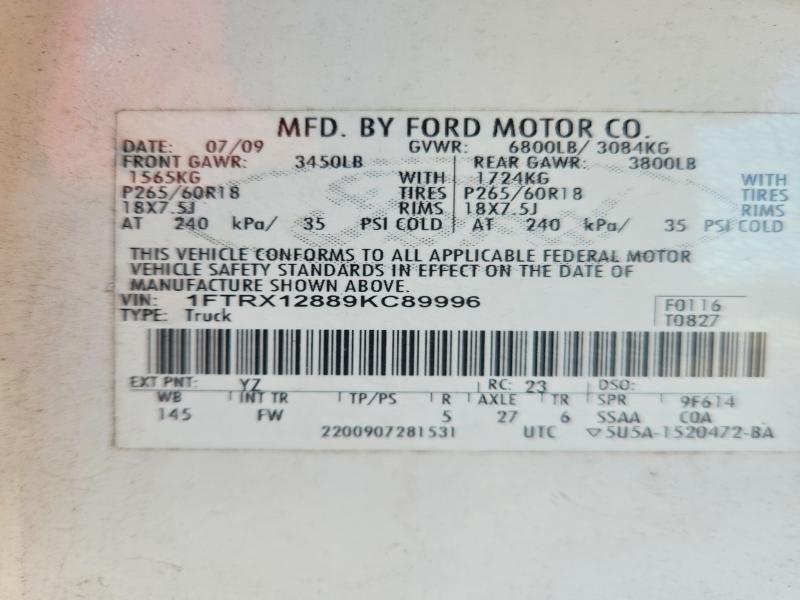 Aukcja sprzedaży 2009 Ford F150, vin: 1FTRX12889KC89996, numer aukcji: 71748006