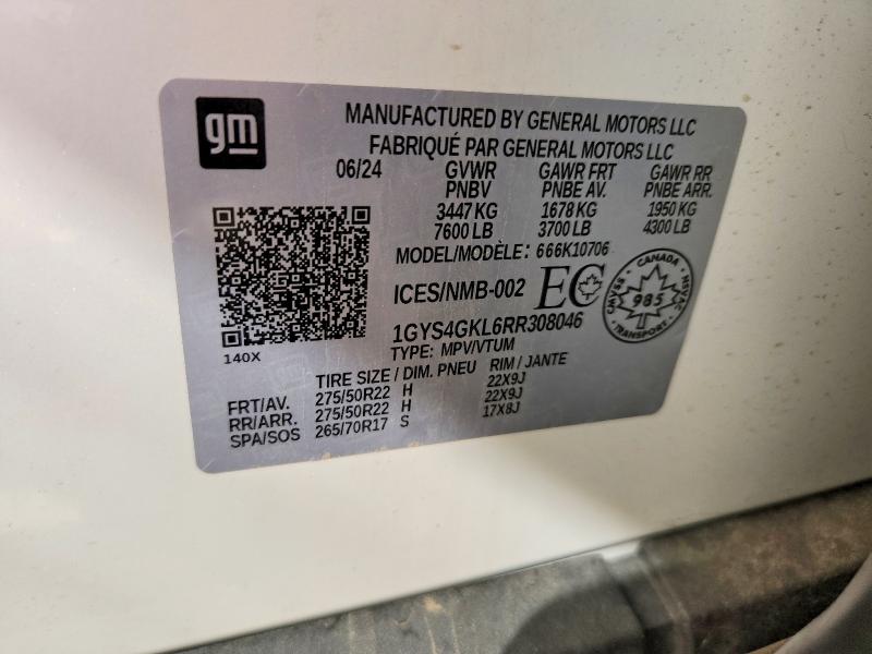 Продажа на аукционе авто 2024 Cadillac Escalade, vin: 1GYS4GKL6RR308046, номер лота: 70682216