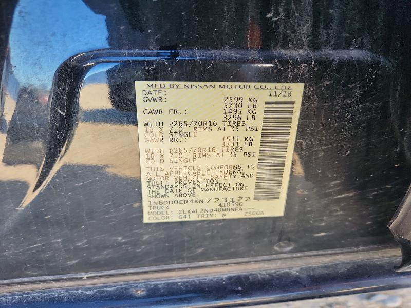 Aukcja sprzedaży 2019 Nissan Frontier, vin: 1N6DD0ER4KN723172, numer aukcji: 70635876