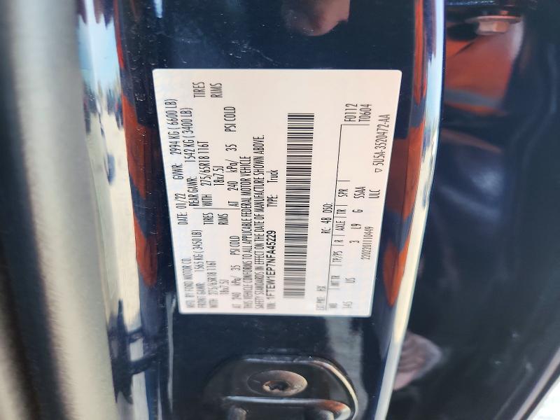 Продаж на аукціоні авто 2022 Ford F150, vin: 1FTEW1EP7NFA45229, номер лоту: 72438146