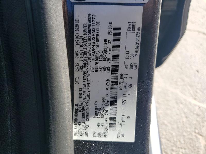 Продаж на аукціоні авто 2015 Ford Fiesta, vin: 3FADP4BJ2FM211772, номер лоту: 71274016