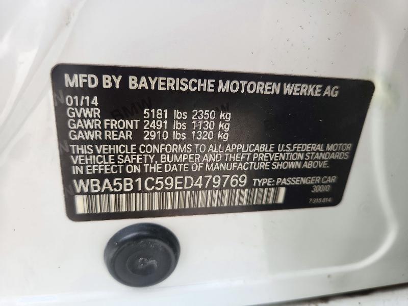Aukcja sprzedaży 2014 Bmw 535, vin: WBA5B1C59ED479769, numer aukcji: 72487056