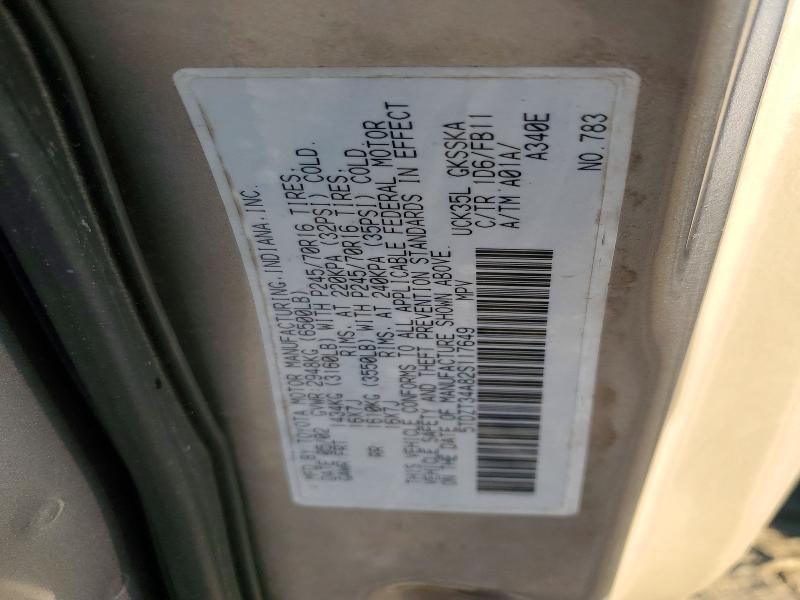 Aukcja sprzedaży 2002 Toyota Sequoia, vin: 5TDZT34A82S117649, numer aukcji: 70737076