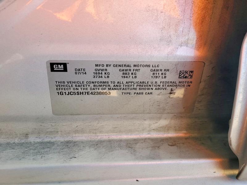 70876296 :رقم المزاد ، 1G1JC5SH7E4238853 vin ، 2014 Chevrolet Sonic مزاد بيع