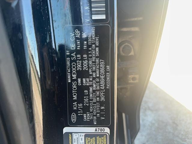 2017 Kia Forte მანქანა იყიდება აუქციონზე, vin: 3KPFL4A86HE086897, აუქციონის ნომერი: 72234166