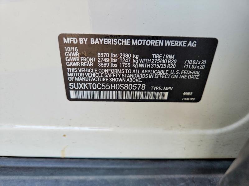 Продаж на аукціоні авто 2017 Bmw X5, vin: 5UXKT0C55H0S80578, номер лоту: 71389046