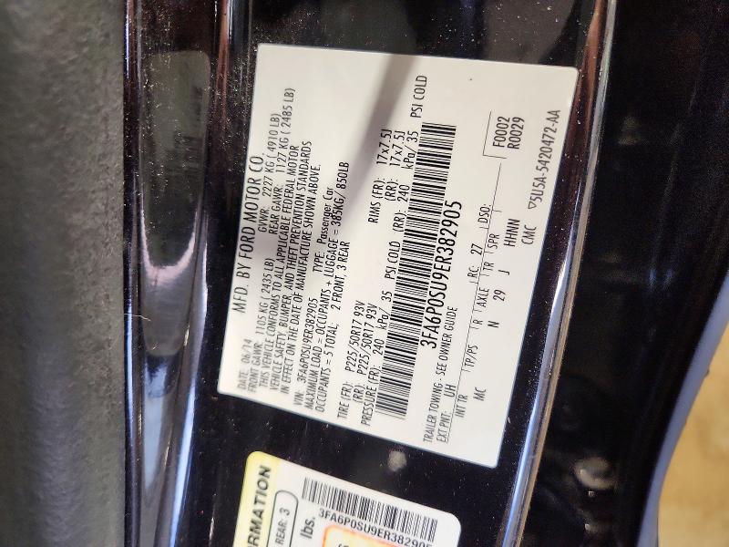 Aukcja sprzedaży 2014 Ford Fusion, vin: 3FA6P0SU9ER382905, numer aukcji: 71742766
