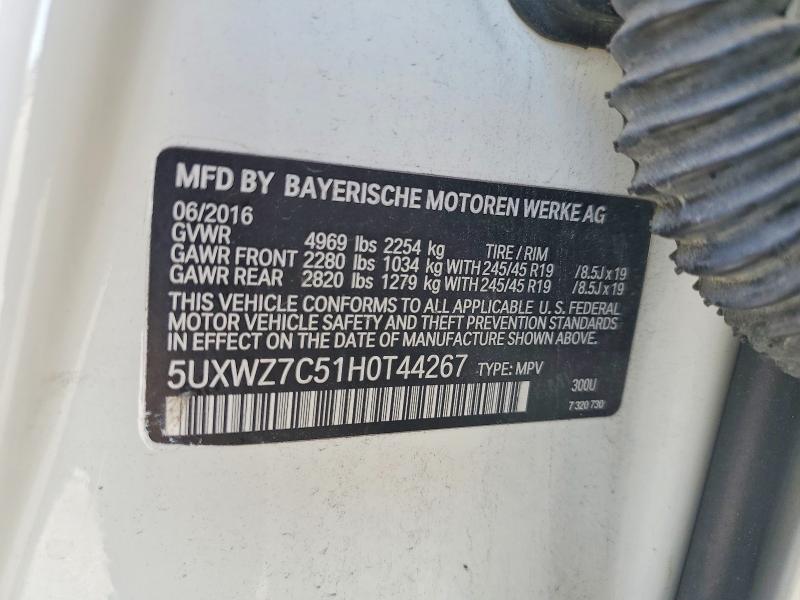 Продажа на аукционе авто 2017 Bmw X3, vin: 5UXWZ7C51H0T44267, номер лота: 71855506