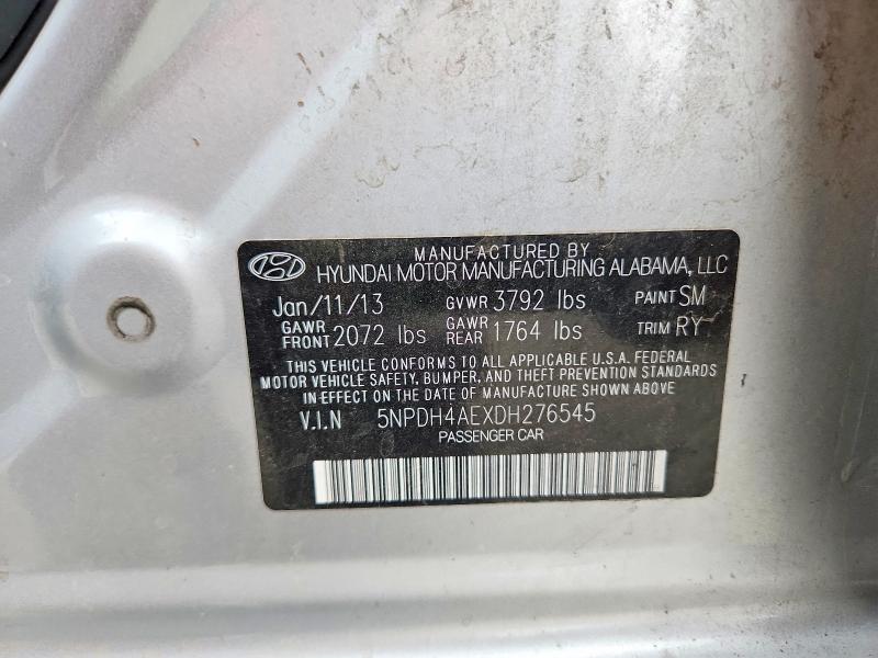 Aukcja sprzedaży 2013 Hyundai Elantra, vin: 5NPDH4AEXDH276545, numer aukcji: 71761496