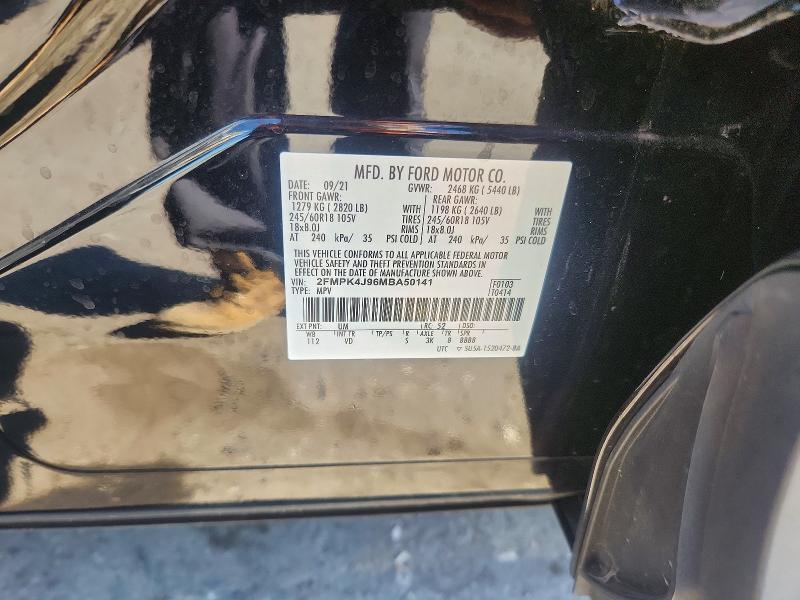 2021 Ford Edge მანქანა იყიდება აუქციონზე, vin: 2FMPK4J96MBA50141, აუქციონის ნომერი: 68815296