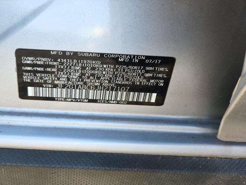 Продаж на аукціоні авто 2018 Subaru Crosstrek, vin: JF2GTABC6JH217107, номер лоту: 71820156