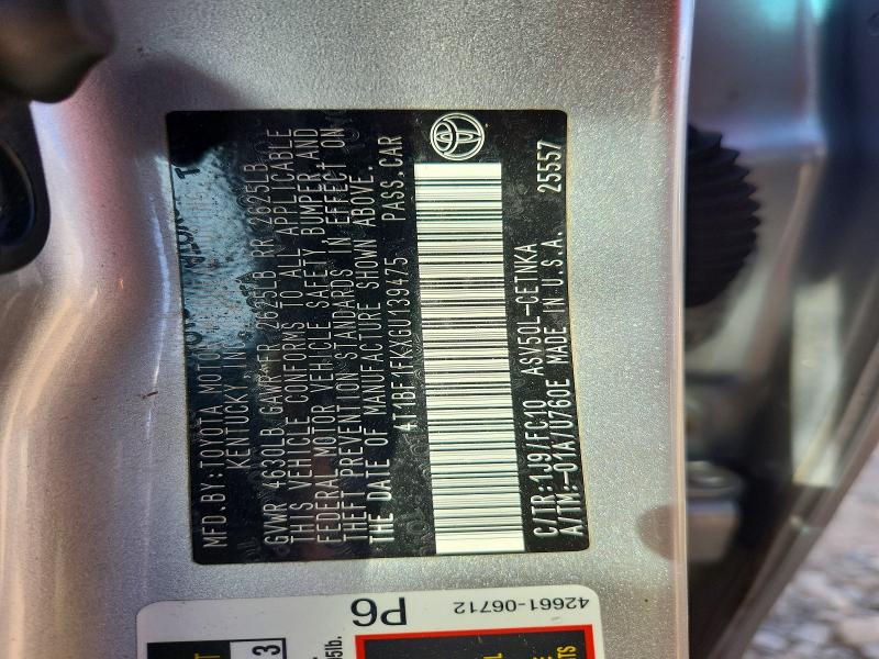 71505066 :رقم المزاد ، 4T1BF1FKXGU139475 vin ، 2016 Toyota Camry مزاد بيع