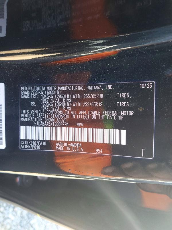 Aukcja sprzedaży 2026 Toyota Grand Highlander, vin: 5TDABAA5XTS003794, numer aukcji: 71871476