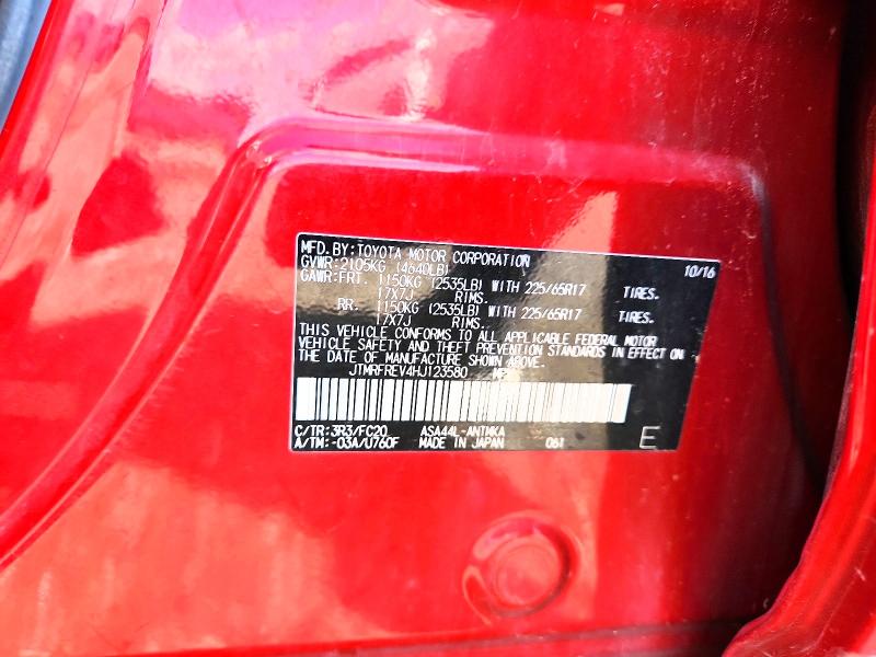 71584636 :رقم المزاد ، JTMRFREV4HJ123580 vin ، 2017 Toyota Rav4 مزاد بيع