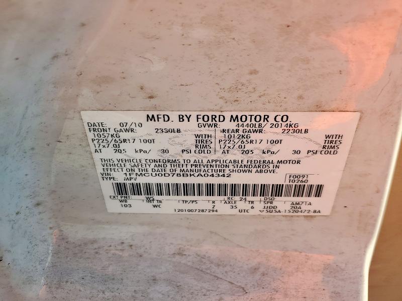 Продаж на аукціоні авто 2011 Ford Escape, vin: 1FMCU0D78BKA04342, номер лоту: 71716536