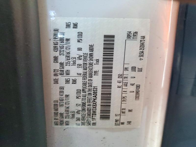 2023 Ford Transit მანქანა იყიდება აუქციონზე, vin: 1FTBW3X8XPKA08531, აუქციონის ნომერი: 72237146