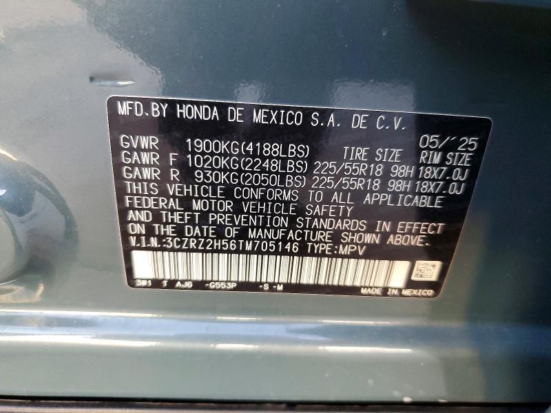 Aukcja sprzedaży 2026 Honda Hr-v, vin: 3CZRZ2H56TM705146, numer aukcji: 71084496