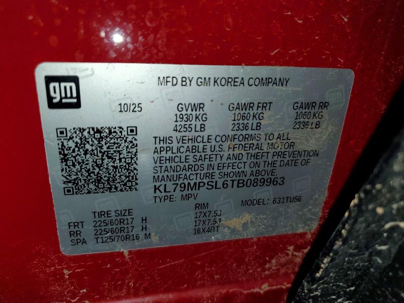 Aukcja sprzedaży 2026 Chevrolet Trailblazer, vin: KL79MPSL6TB089963, numer aukcji: 72302776