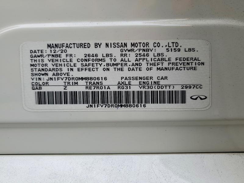 Aukcja sprzedaży 2021 Infiniti Q50, vin: JN1FV7DR0MM880616, numer aukcji: 69605316