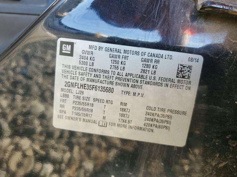 71409906 :رقم المزاد ، 2GNFLHE35F6135680 vin ، 2015 Chevrolet Equinox مزاد بيع