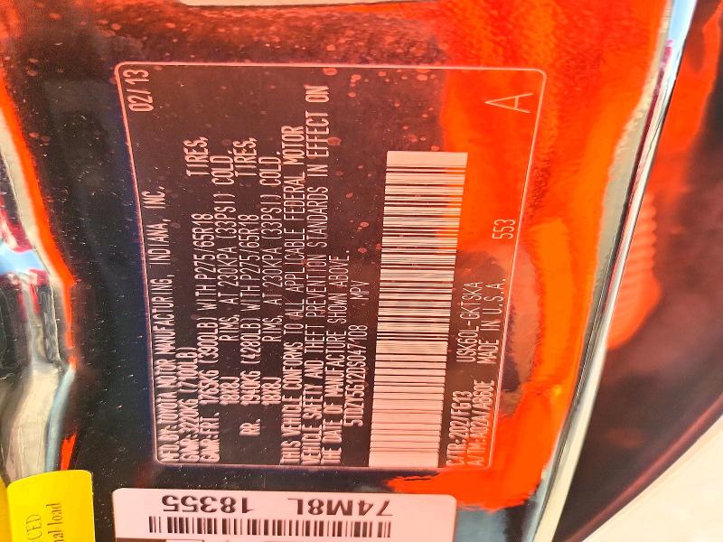 2013 Toyota Sequoia მანქანა იყიდება აუქციონზე, vin: 5TDZY5G12DS047108, აუქციონის ნომერი: 71554236