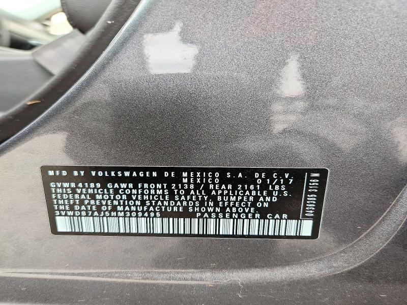 Продаж на аукціоні авто 2017 Volkswagen Jetta, vin: 3VWDB7AJ5HM309495, номер лоту: 72041326