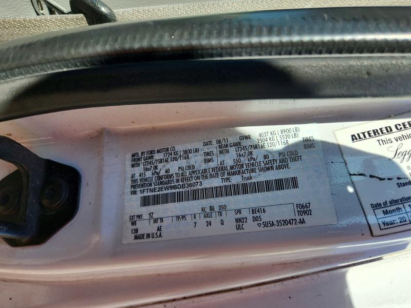 2011 Ford E250 მანქანა იყიდება აუქციონზე, vin: 1FTNE2EW9BDB36073, აუქციონის ნომერი: 71775486