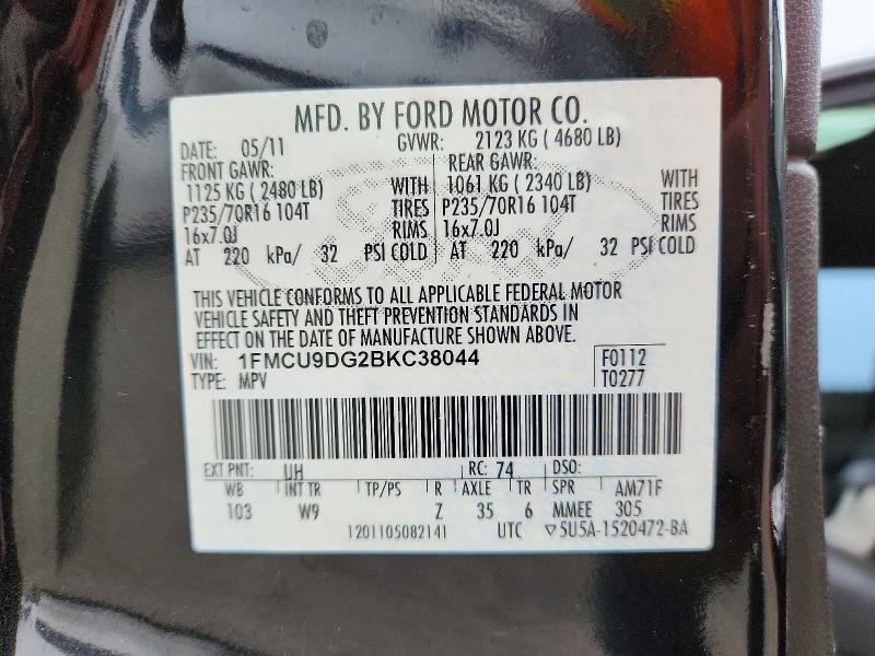 Продаж на аукціоні авто 2011 Ford Escape, vin: 1FMCU9DG2BKC38044, номер лоту: 71854816