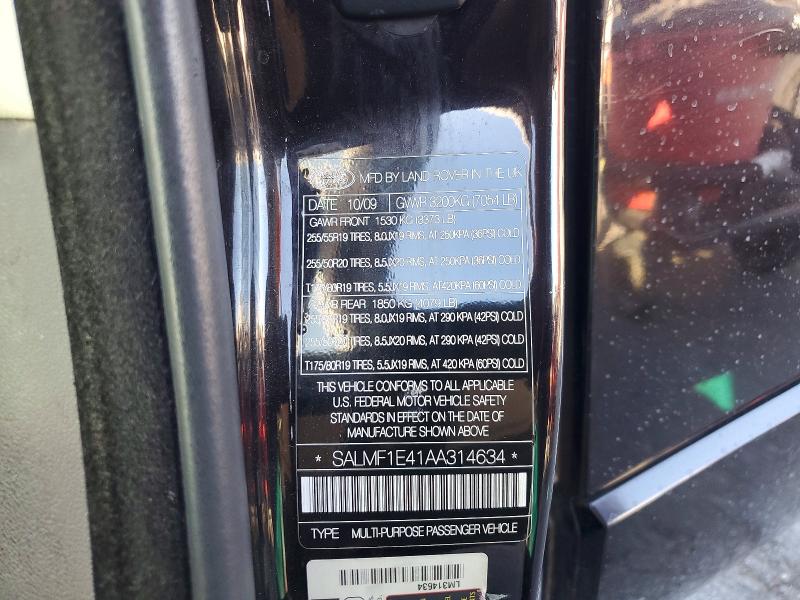 Aukcja sprzedaży 2010 Land Rover Range Rover, vin: SALMF1E41AA314634, numer aukcji: 72835096