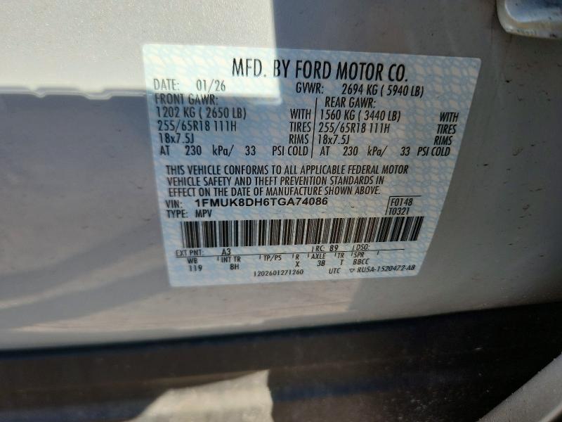 Aukcja sprzedaży 2026 Ford Explorer, vin: 1FMUK8DH6TGA74086, numer aukcji: 71085876