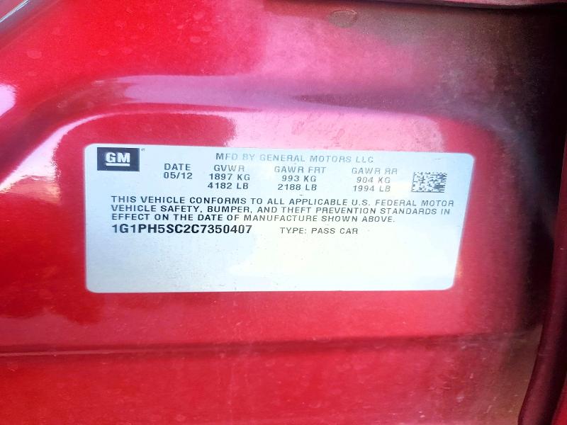 Продаж на аукціоні авто 2012 Chevrolet Cruze, vin: 1G1PH5SC2C7350407, номер лоту: 71283066