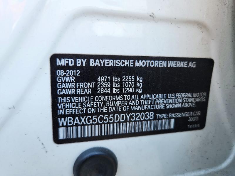 72192146 :رقم المزاد ، WBAXG5C55DDY32038 vin ، 2013 Bmw 528 مزاد بيع