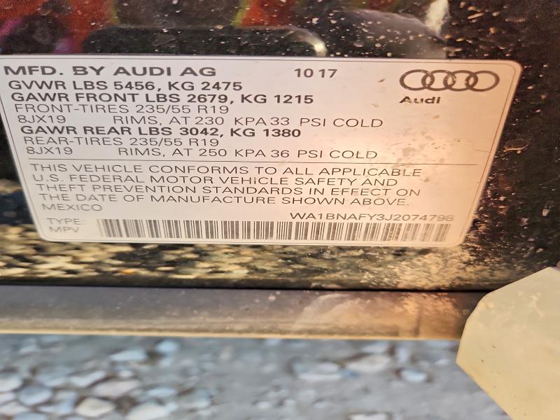 Aukcja sprzedaży 2018 Audi Q5, vin: WA1BNAFY3J2074798, numer aukcji: 71386966