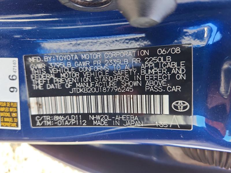 Продаж на аукціоні авто 2008 Toyota Prius, vin: JTDKB20U187796245, номер лоту: 71446116