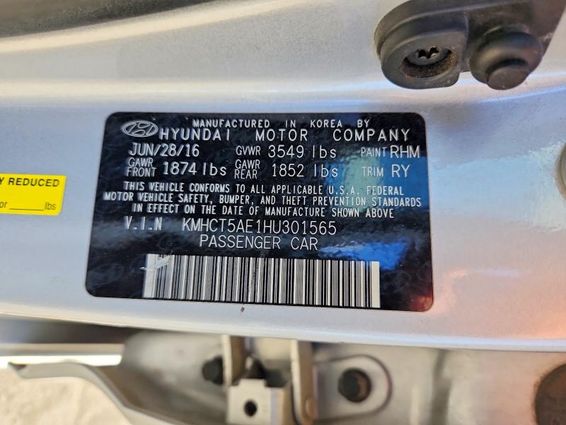 2017 Hyundai Accent მანქანა იყიდება აუქციონზე, vin: KMHCT5AE1HU301565, აუქციონის ნომერი: 71214936