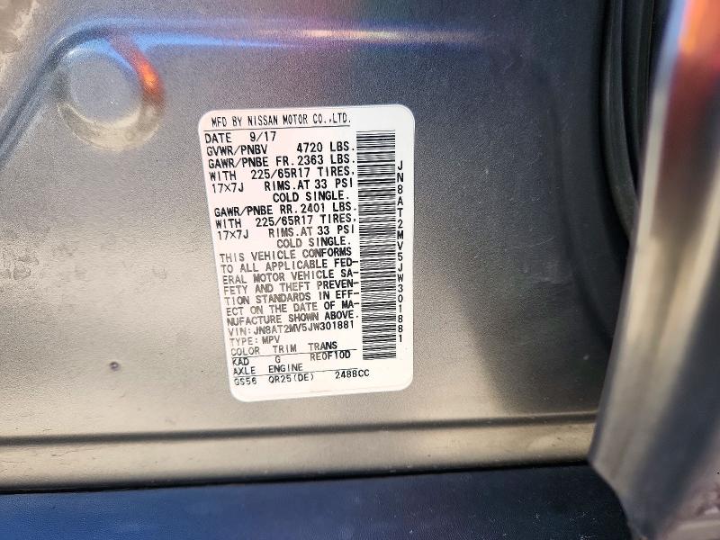 Продаж на аукціоні авто 2018 Nissan Rogue, vin: JN8AT2MV5JW301881, номер лоту: 72023136