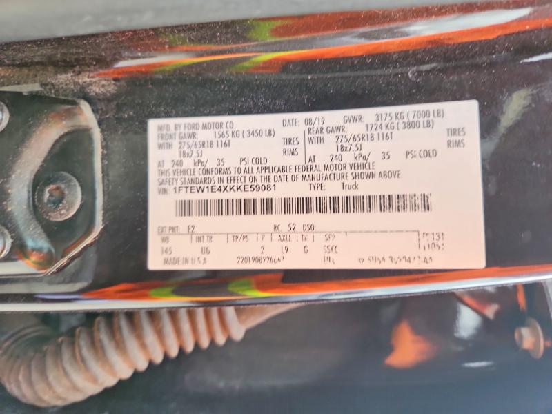 Продаж на аукціоні авто 2019 Ford F150, vin: 1FTEW1E4XKKE59081, номер лоту: 71575766