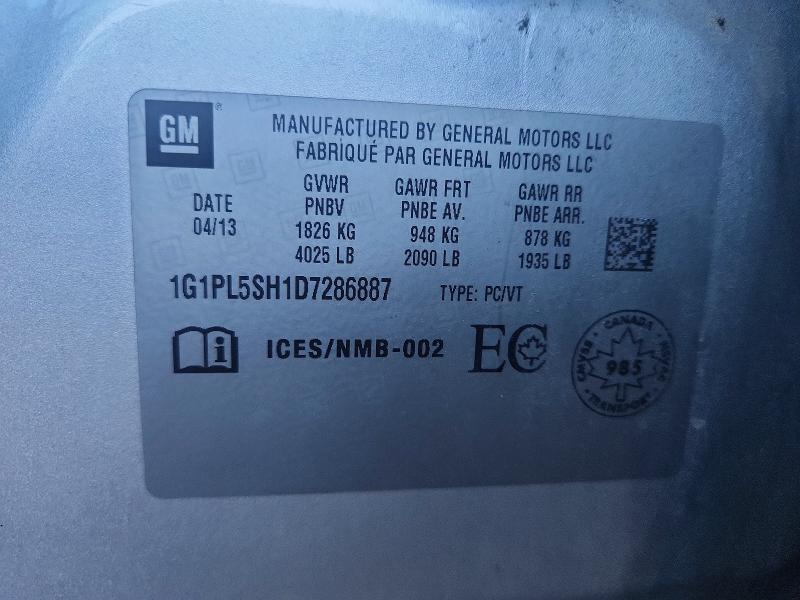 Продажа на аукционе авто 2013 Chevrolet Cruze, vin: 1G1PL5SH1D7286887, номер лота: 71360136