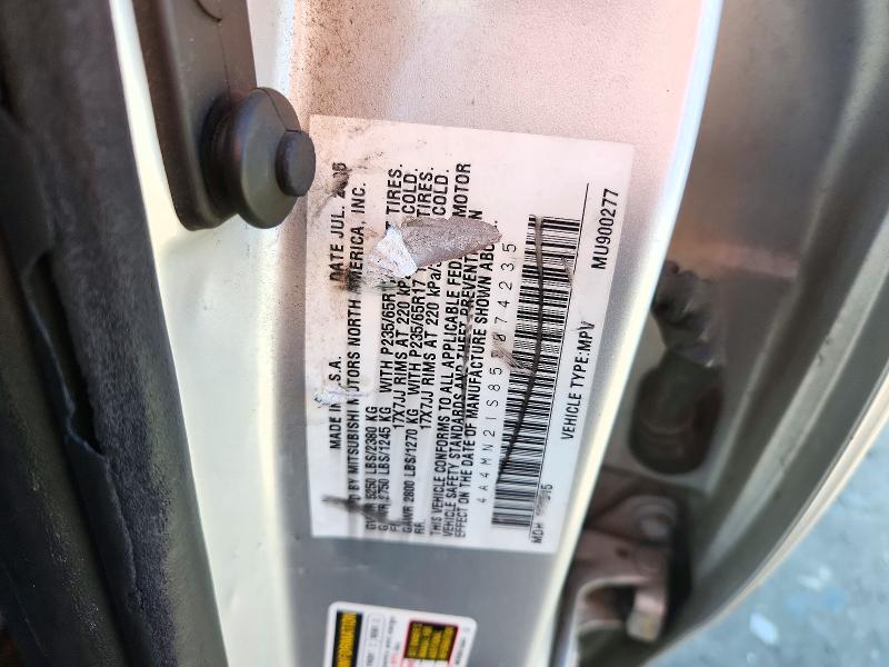2005 Mitsubishi Endeavor მანქანა იყიდება აუქციონზე, vin: 4A4MN21S85E074235, აუქციონის ნომერი: 72312036