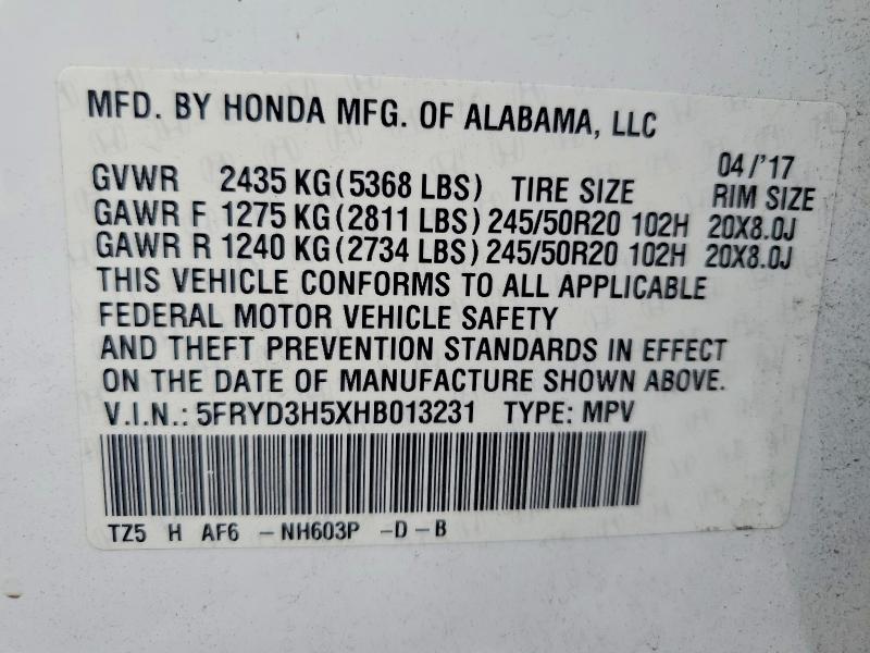 2017 Acura Mdx მანქანა იყიდება აუქციონზე, vin: 5FRYD3H5XHB013231, აუქციონის ნომერი: 71671316