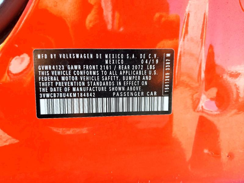 Продаж на аукціоні авто 2019 Volkswagen Jetta, vin: 3VWCB7BU4KM184842, номер лоту: 71583026