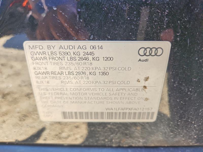 Aukcja sprzedaży 2015 Audi Q5, vin: WA1LFAFPXFA012157, numer aukcji: 71295526