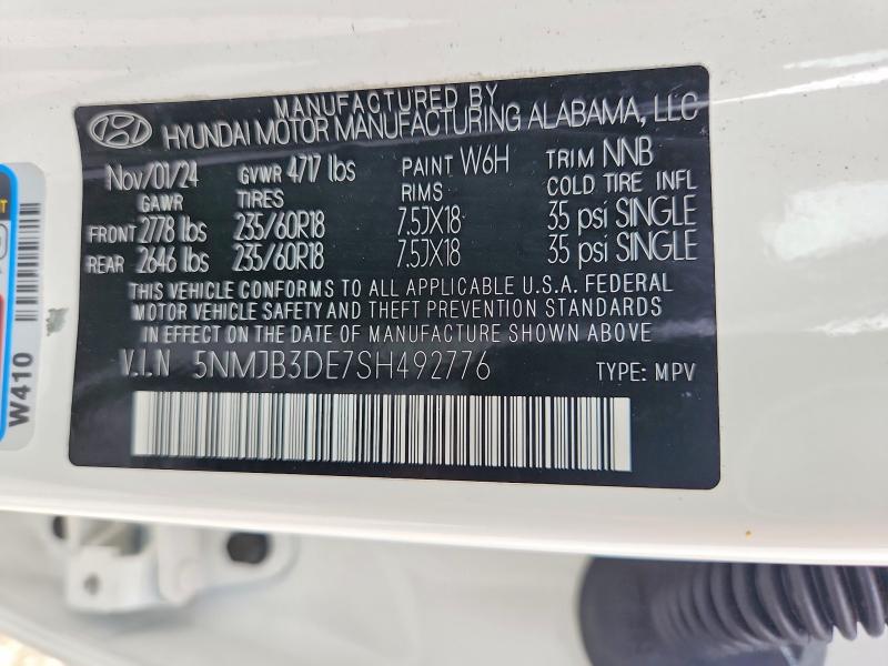 71359056 :رقم المزاد ، 5NMJB3DE7SH492776 vin ، 2025 Hyundai Tucson مزاد بيع