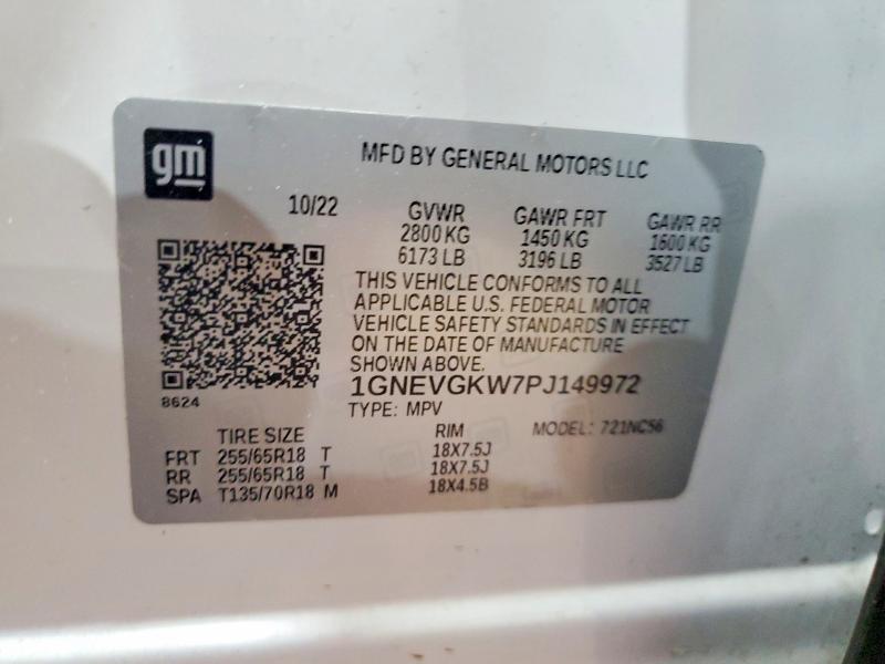 Продажа на аукционе авто 2023 Chevrolet Traverse, vin: 1GNEVGKW7PJ149972, номер лота: 71177856